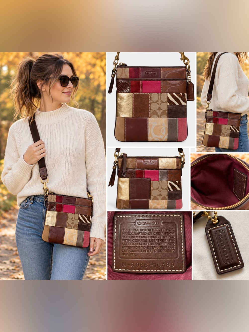 Vintage Y2K Coach 10439 Patchwork Boho Crossbody Bag